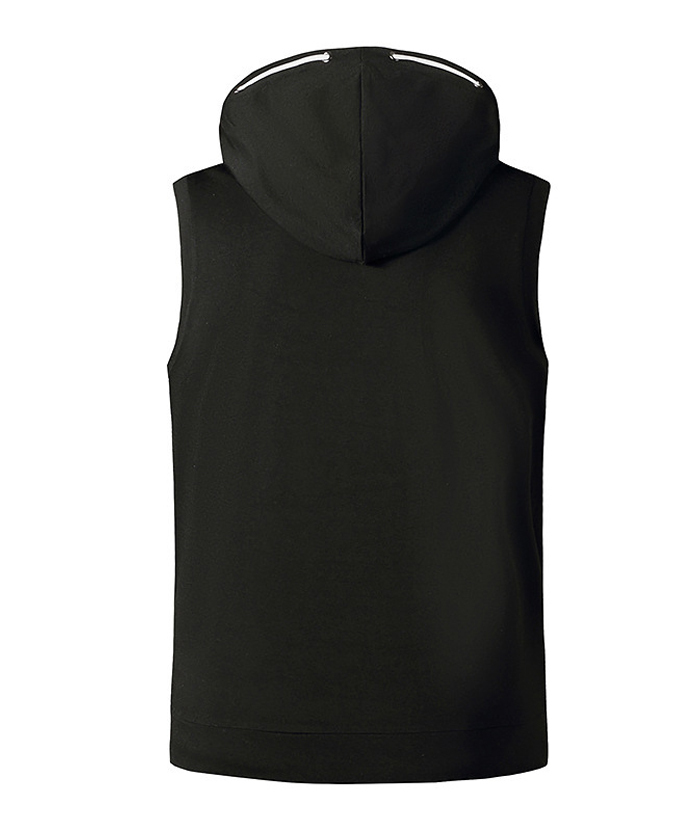 ZITY Men's Sleeveless Fitness Hooded Zipper Drawstring Hoodie-DUMMG05238|Zitysports