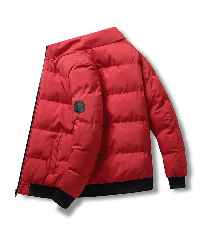 Men's Zipper Long Sleeve Puffer Jacket-DUMCO05565