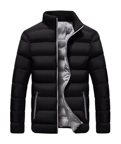ZITY Men's Full Zipper Stand Collar Puffer Jacket- DUMFC05559