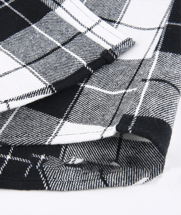 Men's Hooded Button Up Flannel Plaid Shirt-DUMLT05800
