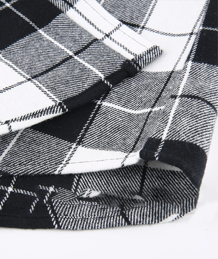 Men's Hooded Button Up Flannel Plaid Shirt-DUMLT05800