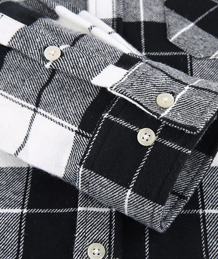 Men's Hooded Button Up Flannel Plaid Shirt-DUMLT05800