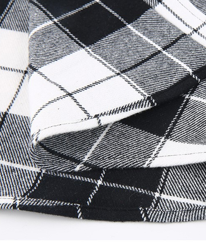 Men's Hooded Button Up Flannel Plaid Shirt-DUMLT05800