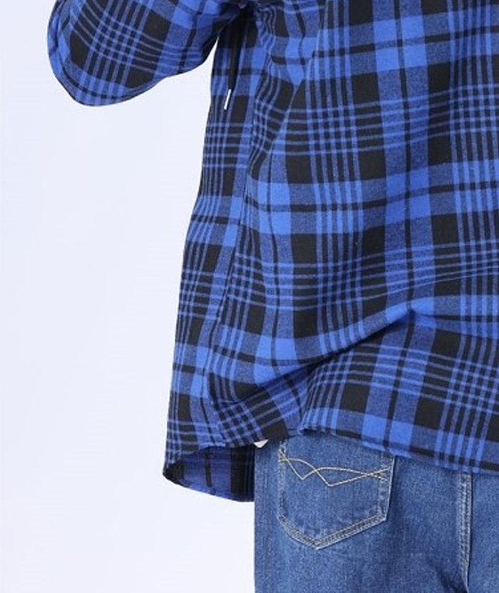 Men's Hooded Button Up Flannel Plaid Shirt-DUMLT05800