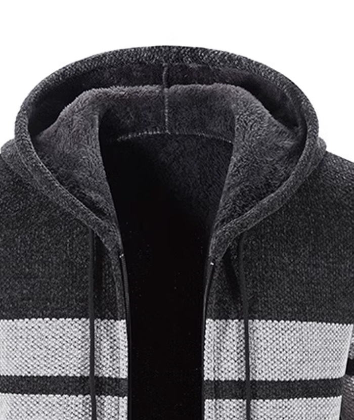 ZITY Men's Knitted Full Zip Slim Fit Warm with Pockets Hoodie-DUMFH05013|Zitysports