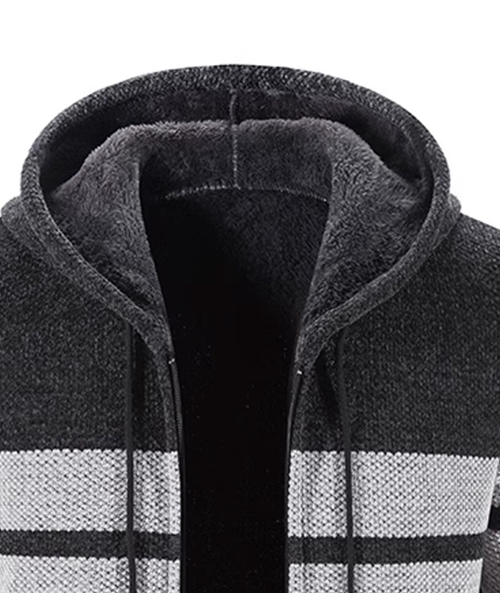 ZITY Men's Knitted Full Zip Slim Fit Warm with Pockets Hoodie-DUMFH05013|Zitysports