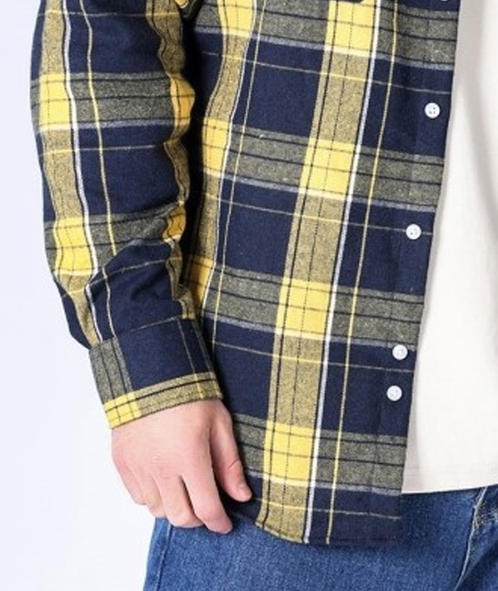 Men's Hooded Button Up Flannel Plaid Shirt-DUMLT05800