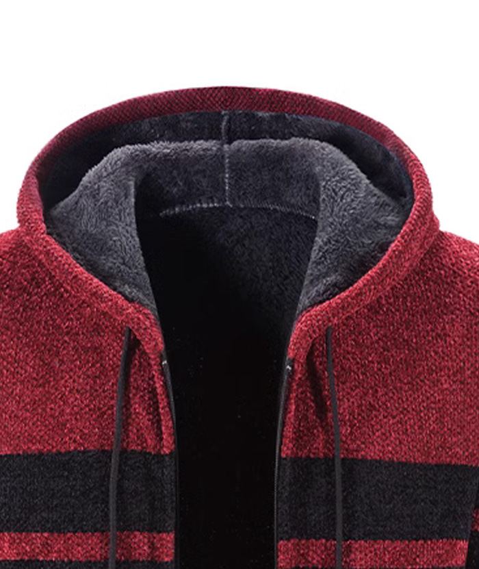 ZITY Men's Knitted Full Zip Slim Fit Warm with Pockets Hoodie-DUMFH05013|Zitysports