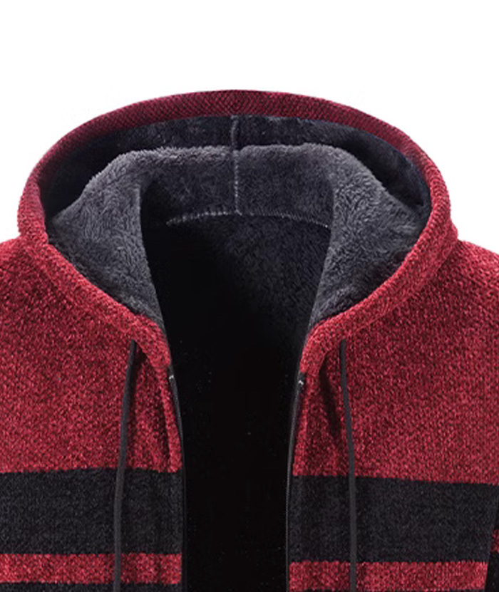 ZITY Men's Knitted Full Zip Slim Fit Warm with Pockets Hoodie-DUMFH05013|Zitysports