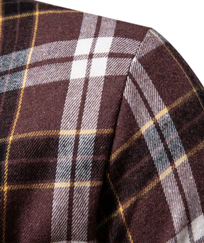 ZITY Men's Full Sleeved Stand Collar Plaid Flannel Shirt-DUMLT05246|Zitysports