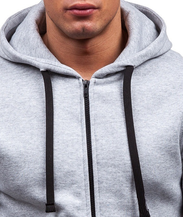 ZITY Men's Long Sleeve Full Zipper Casual Hoodie with Kangaroo Pockets-DUMHD05003|Zitysports