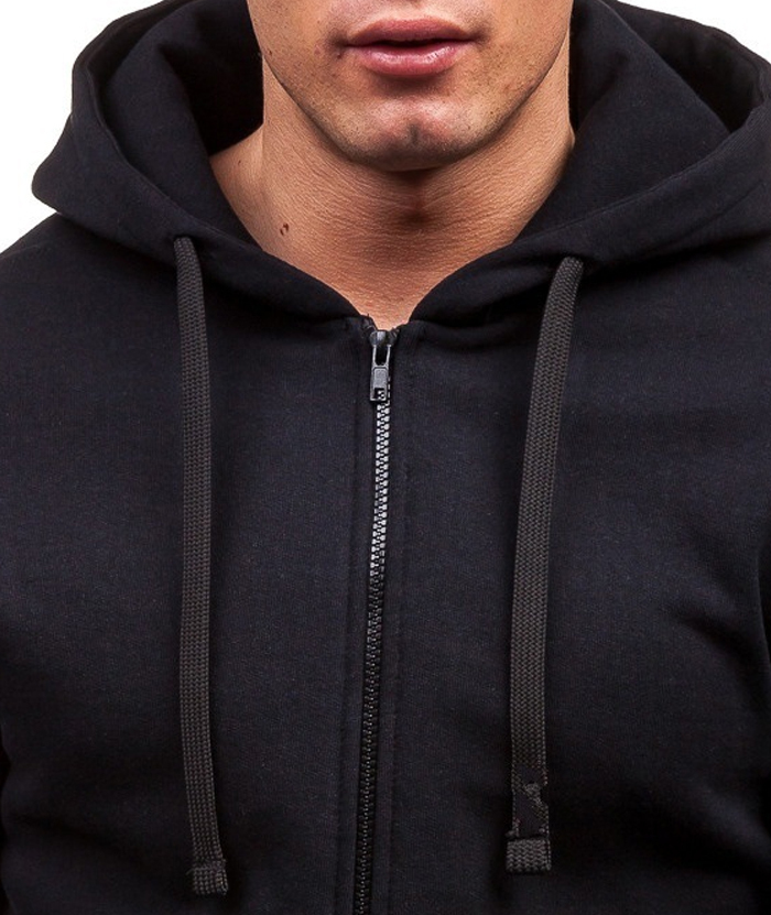 ZITY Men's Long Sleeve Full Zipper Casual Hoodie with Kangaroo Pockets-DUMHD05003|Zitysports