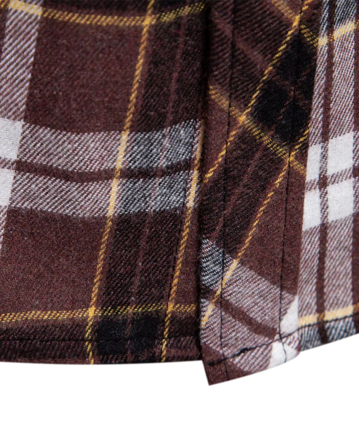 ZITY Men's Full Sleeved Stand Collar Plaid Flannel Shirt-DUMLT05246|Zitysports