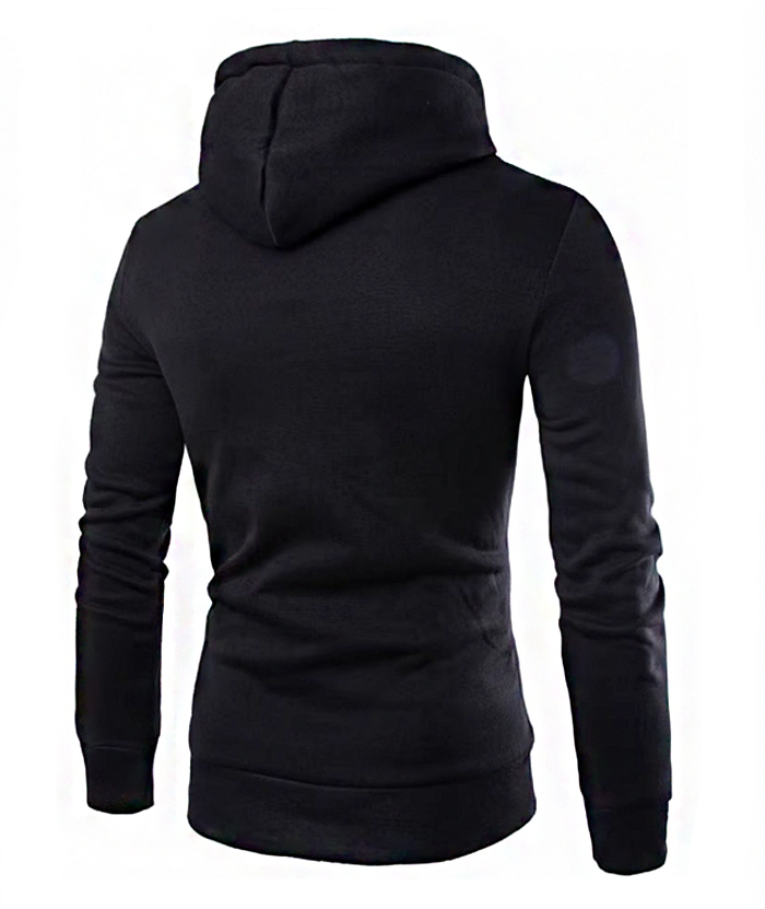 ZITY Men's Button Collar Long Sleeve with Pocket Casual Hoodie-DUMFH05036|Zitysports