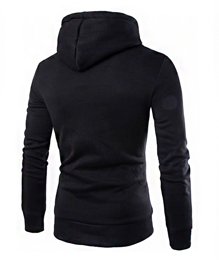 ZITY Men's Button Collar Long Sleeve with Pocket Casual Hoodie-DUMFH05036|Zitysports
