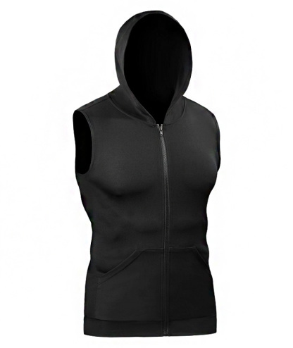 ZITY Men's Zip Up Slim Fit Sleeveless Hoodie-DUMMG05220|Zitysports