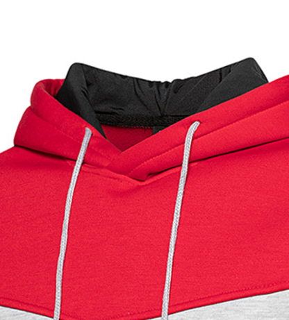 ZITY Men's Color Blocking Contrast Hooded Casual Sports Hoodie-DUMFH04839 | Zitysports