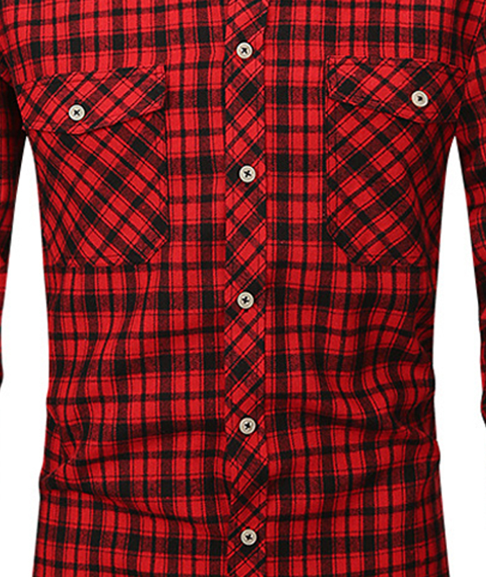 ZITY Men's Slim Fit Plaid Flannel Shirt-DUMLT05228|Zitysports