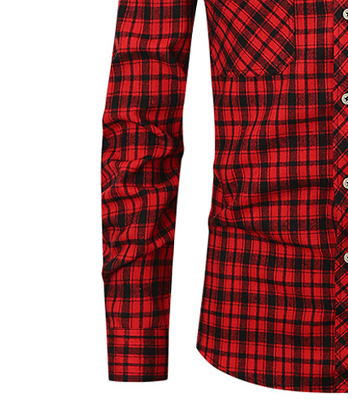 ZITY Men's Slim Fit Plaid Flannel Shirt-DUMLT05228|Zitysports