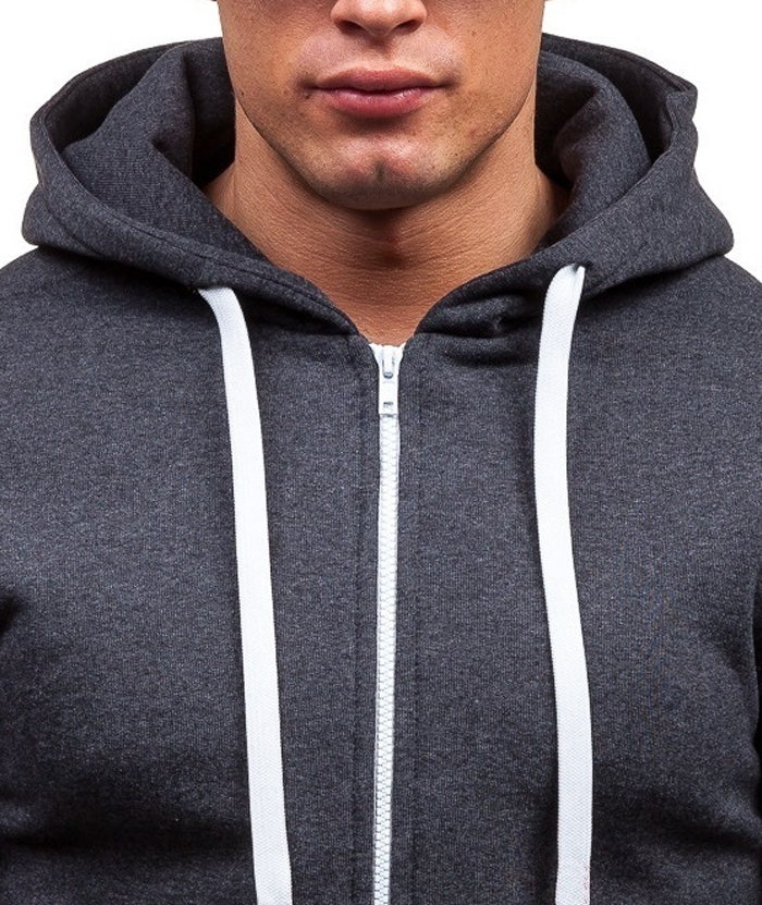 ZITY Men's Long Sleeve Full Zipper Casual Hoodie with Kangaroo Pockets-DUMHD05003|Zitysports