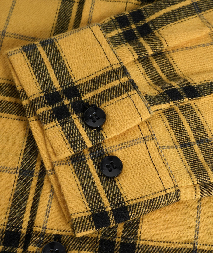 ZITY Men's Over Size Trendy Plaid Flannel Shirt-DUMLT05248|Zitysports
