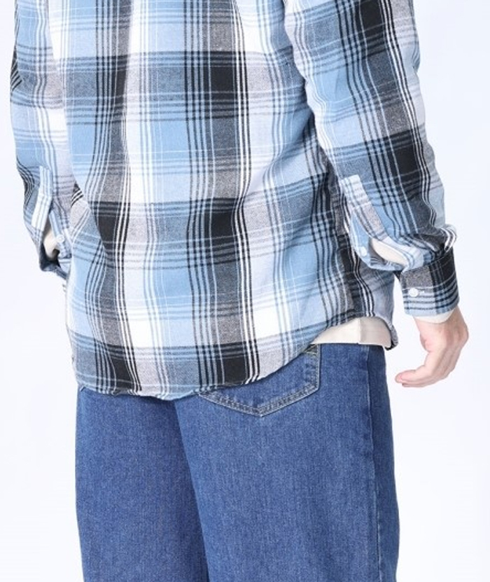 Men's Hooded Button Up Flannel Plaid Shirt-DUMLT05800