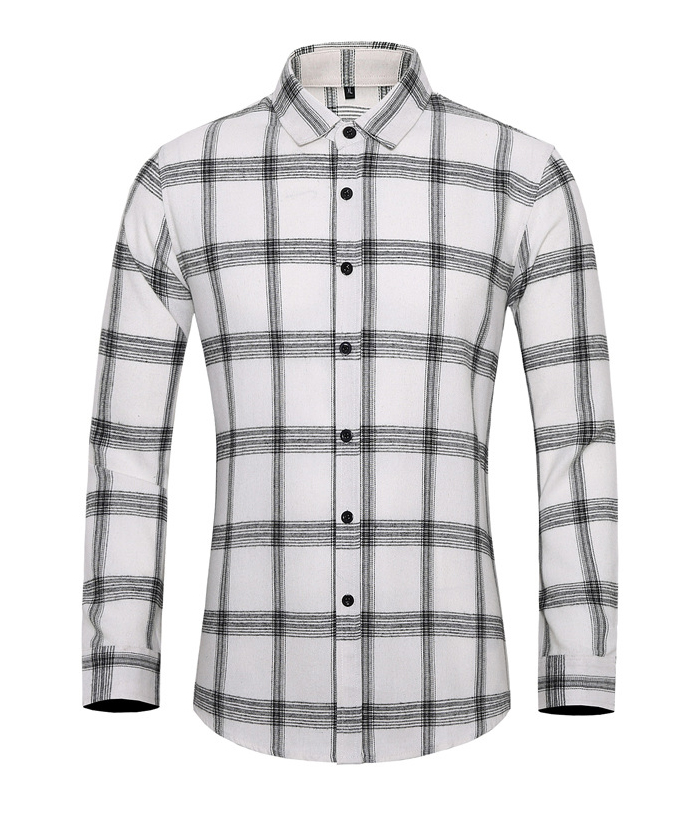 ZITY Men's Slim Fit Plaid Flannel Long Sleeve Shirt-DUMLT05250|Zitysports