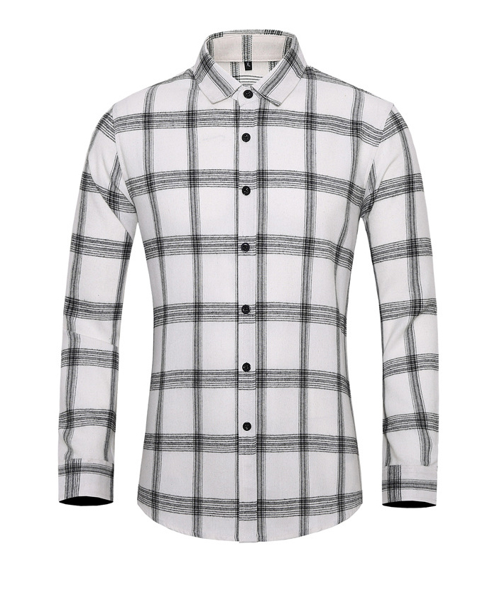 ZITY Men's Slim Fit Plaid Flannel Long Sleeve Shirt-DUMLT05250|Zitysports