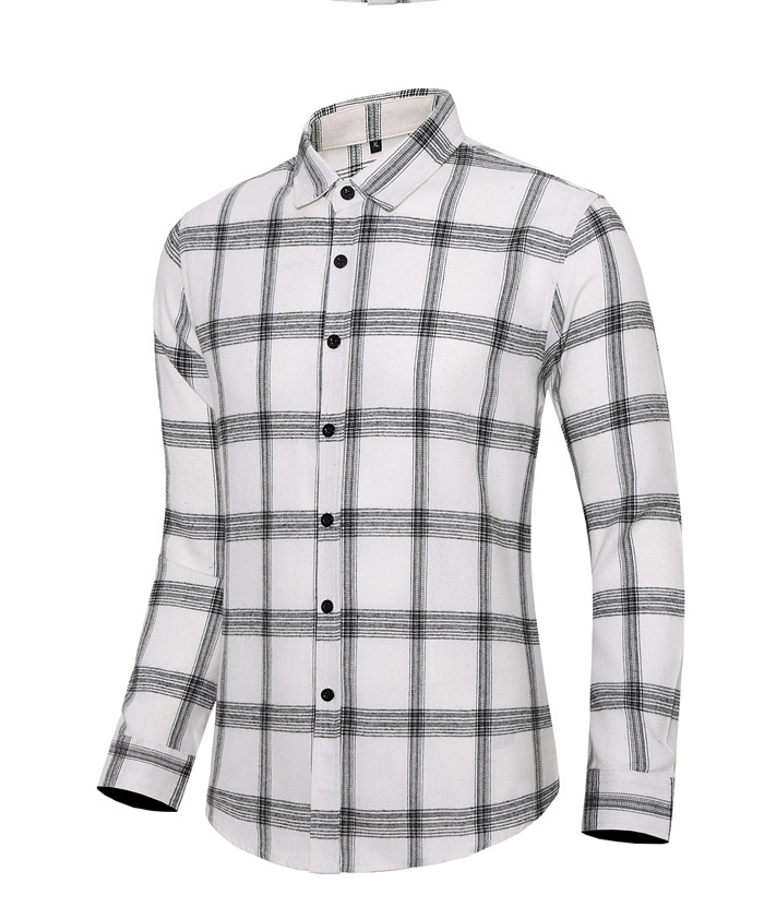 ZITY Men's Slim Fit Plaid Flannel Long Sleeve Shirt-DUMLT05250|Zitysports