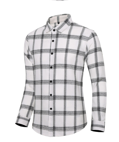 ZITY Men's Slim Fit Plaid Flannel Long Sleeve Shirt-DUMLT05250|Zitysports