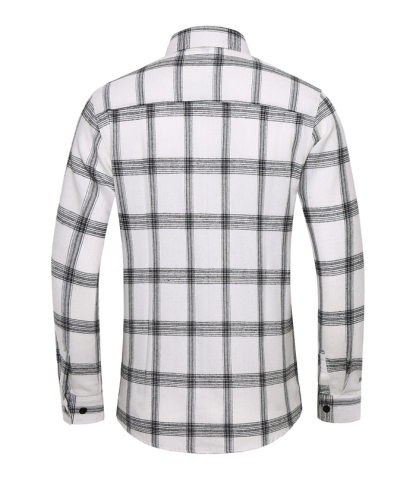 ZITY Men's Slim Fit Plaid Flannel Long Sleeve Shirt-DUMLT05250|Zitysports