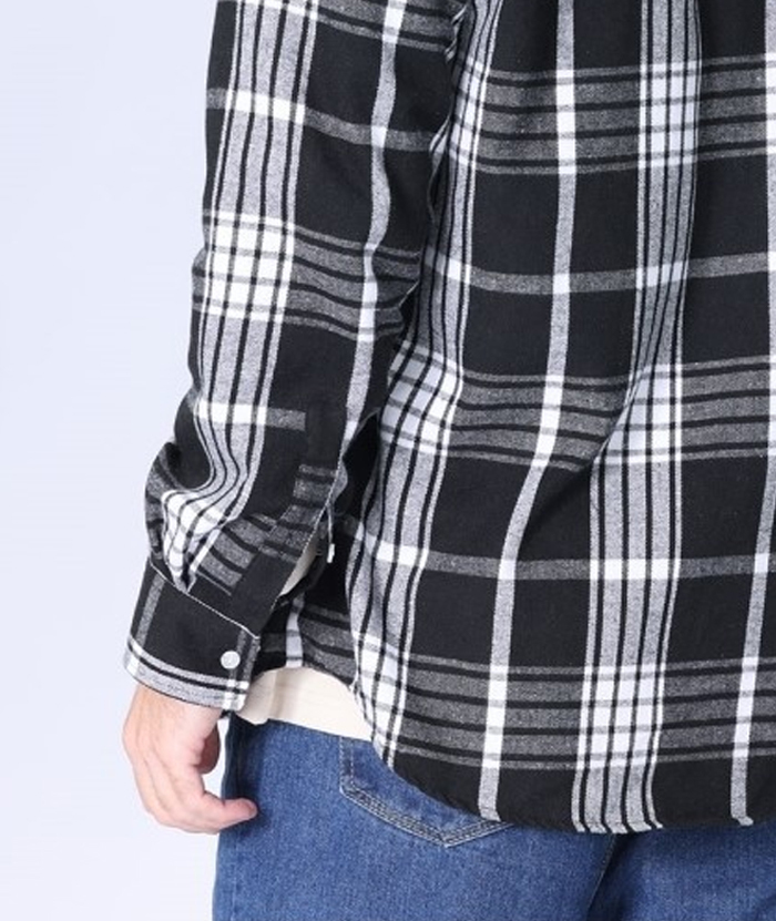 Men's Hooded Button Up Flannel Plaid Shirt-DUMLT05800