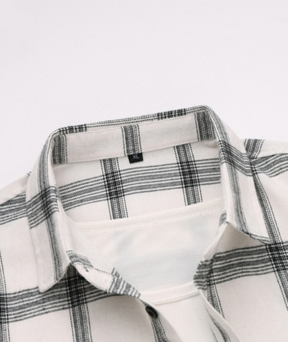 ZITY Men's Slim Fit Plaid Flannel Long Sleeve Shirt-DUMLT05250|Zitysports