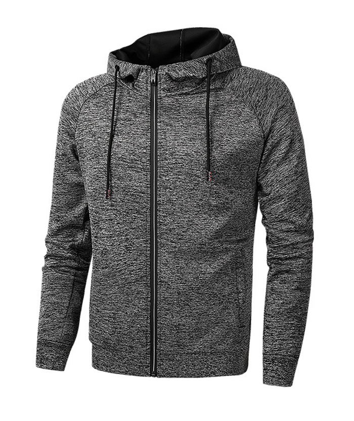 ZITY Men's Plus Size Full Zipper Long Sleeve Elegant Hoodie-DUMHD05108|Zitysports
