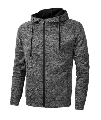 ZITY Men's Plus Size Full Zipper Long Sleeve Elegant Hoodie-DUMHD05108|Zitysports