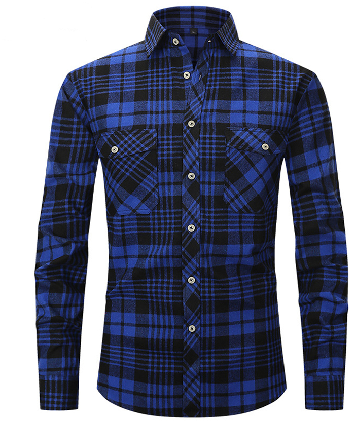 ZITY Men's Slim Fit Plaid Flannel Shirt-DUMLT05228|Zitysports