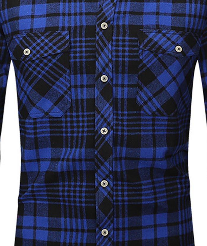 ZITY Men's Slim Fit Plaid Flannel Shirt-DUMLT05228|Zitysports