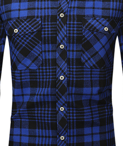 ZITY Men's Slim Fit Plaid Flannel Shirt-DUMLT05228|Zitysports