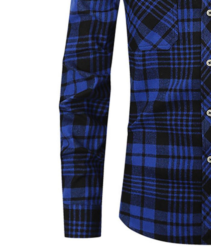 ZITY Men's Slim Fit Plaid Flannel Shirt-DUMLT05228|Zitysports