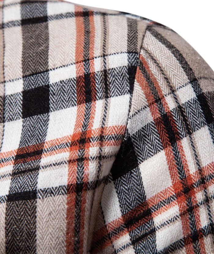 ZITY Men's Full Sleeved Stand Collar Plaid Flannel Shirt-DUMLT05246|Zitysports