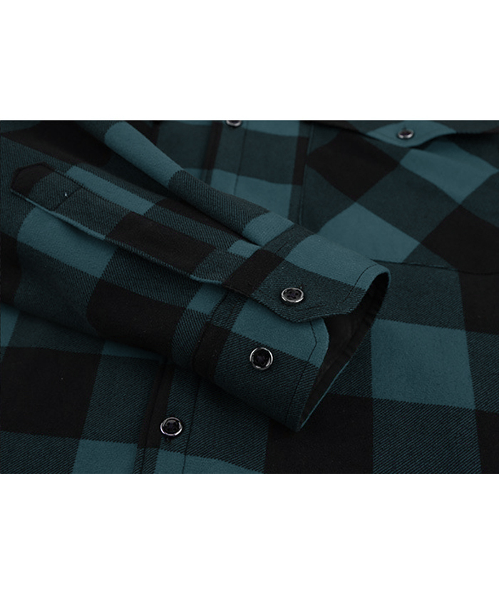 ZITY Men's Long Sleeve with Double Pockets Plaid Hoodie Jacket-DUMJA05356|Zitysports