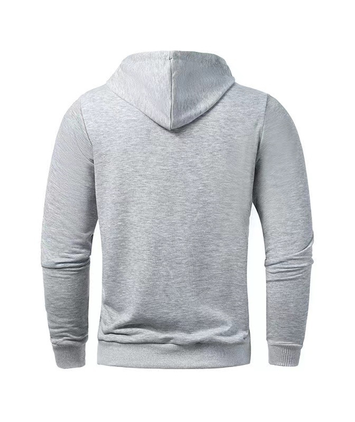 ZITY Men's 1/4 Zipper Solid Color Long Sleeve Hoodie-DUMFH05473