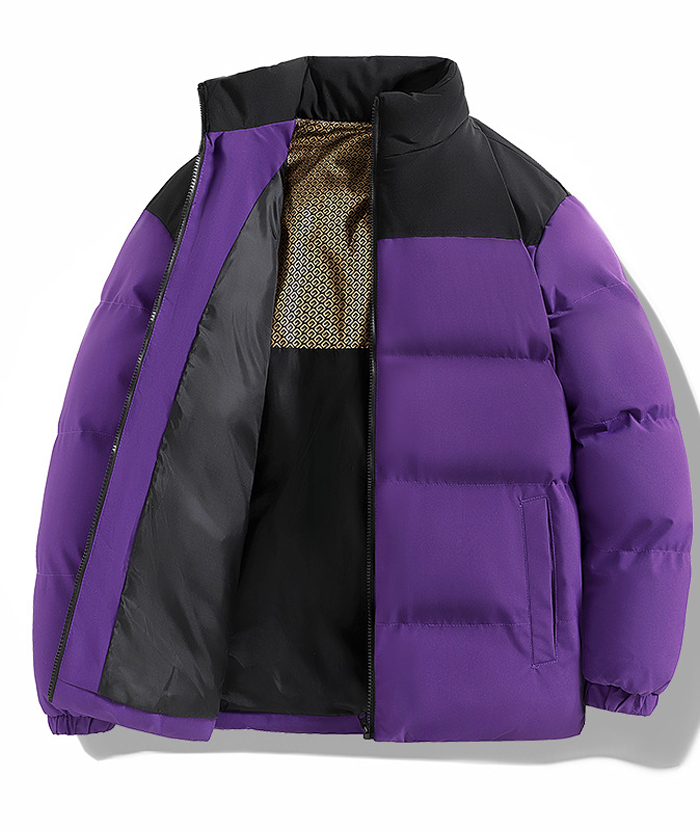 ZITY Men's Casual Full Zip Up Stand Collar Puffer Jacket- DUMFC05561