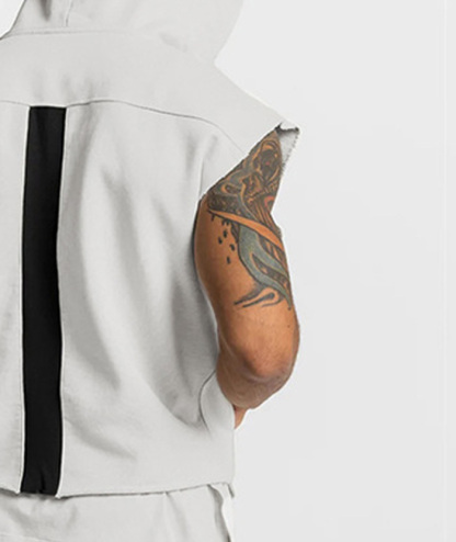 ZITY Men's multi-pocket Sleeveless Pullover Hoodie-DUMHD05487