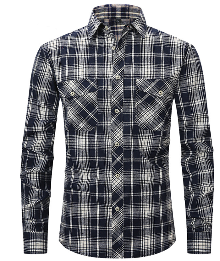 ZITY Men's Slim Fit Plaid Flannel Shirt-DUMLT05228|Zitysports