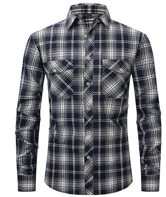 ZITY Men's Slim Fit Plaid Flannel Shirt-DUMLT05228|Zitysports