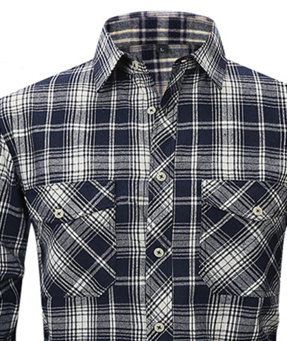 ZITY Men's Slim Fit Plaid Flannel Shirt-DUMLT05228|Zitysports