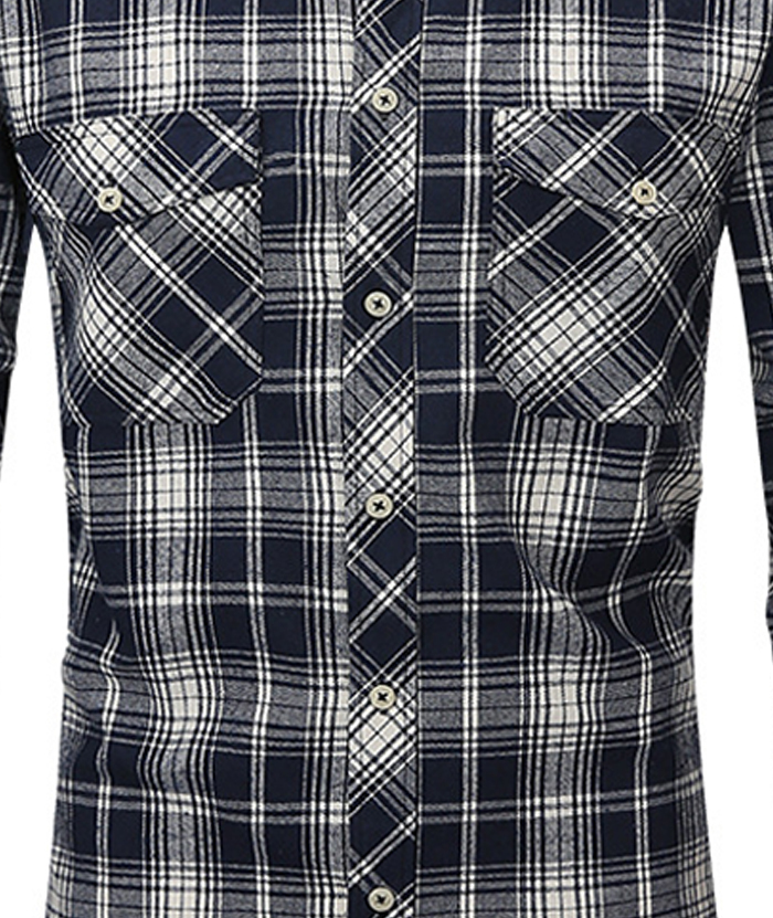 ZITY Men's Slim Fit Plaid Flannel Shirt-DUMLT05228|Zitysports