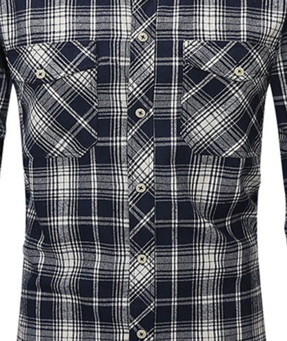 ZITY Men's Slim Fit Plaid Flannel Shirt-DUMLT05228|Zitysports
