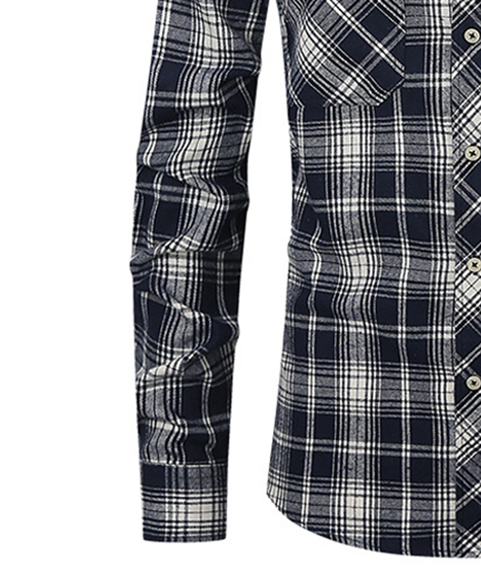ZITY Men's Slim Fit Plaid Flannel Shirt-DUMLT05228|Zitysports